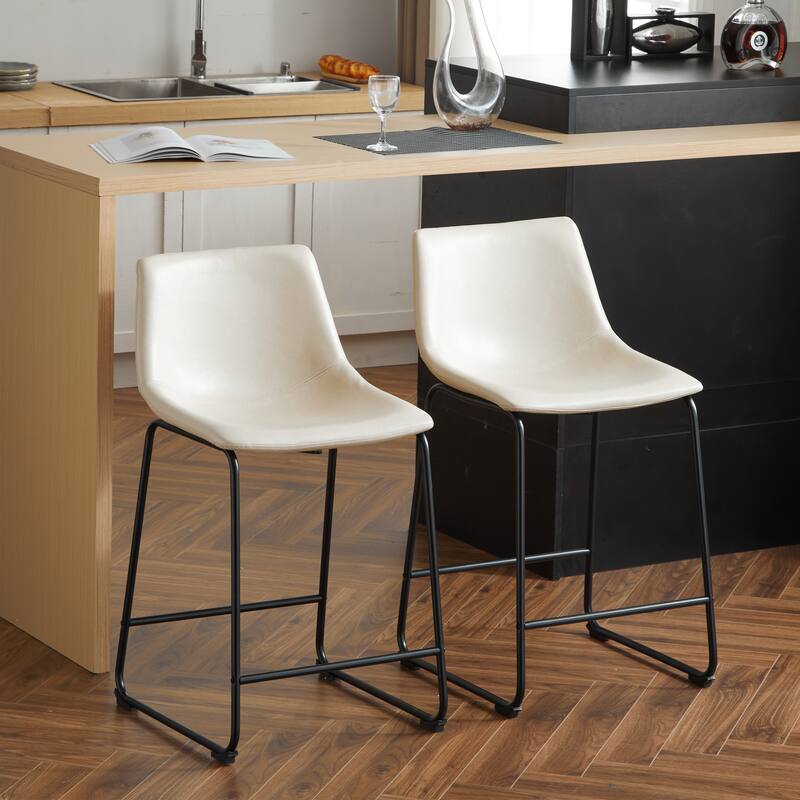 Cedric Faux Leather Counter Stool (Set of 2) by Christopher Knight Home