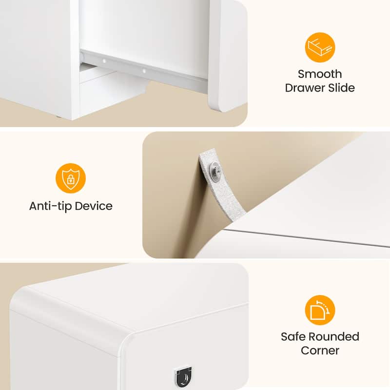 Painted 3-Drawer Nightstand for Bedroom