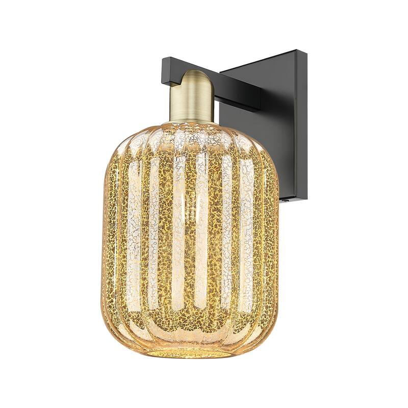 Innovations Lighting 716-1W-14-7 Preston Sconce Preston 14" Tall Wall - Black Antique Brass / Mercury