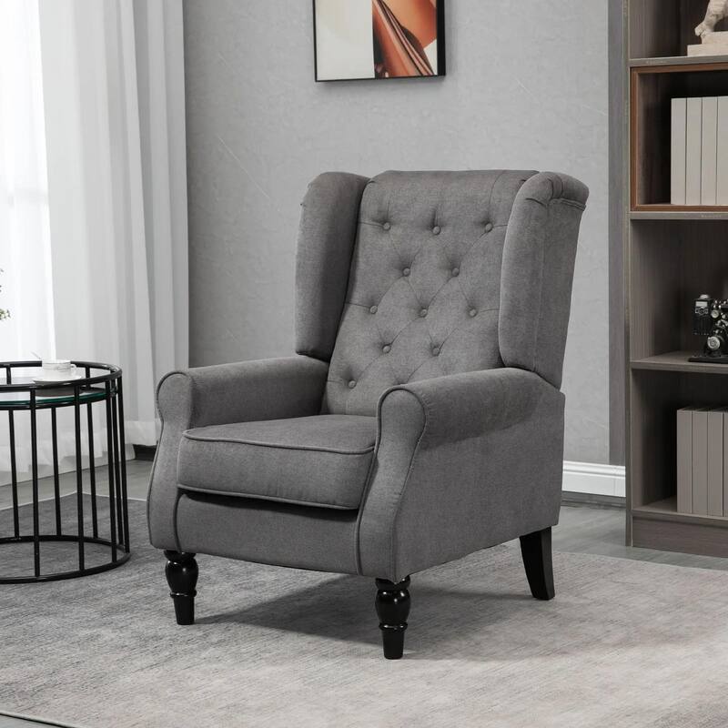 Wingback Accent Chair for Living Room, Button-Tufted Lounge Chair