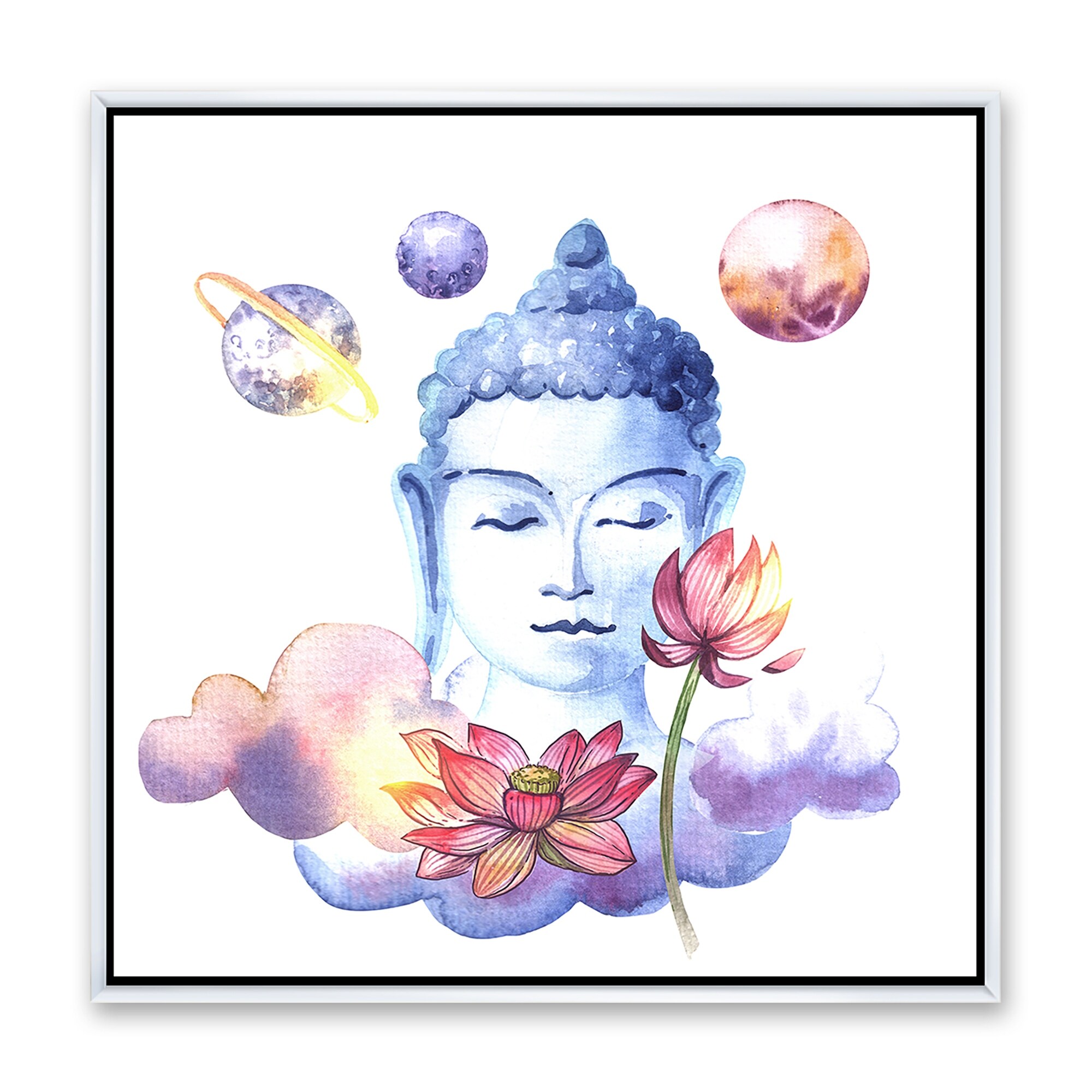 Canvas Wall Art Flowers Floral Buddha Seaside Picture Home Decor Print Set of 2 