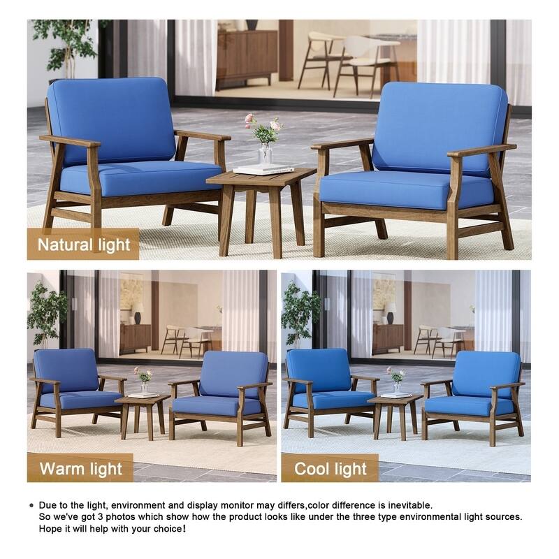 Uixe Cushioned Outdoor Accen Chiars With Side Table