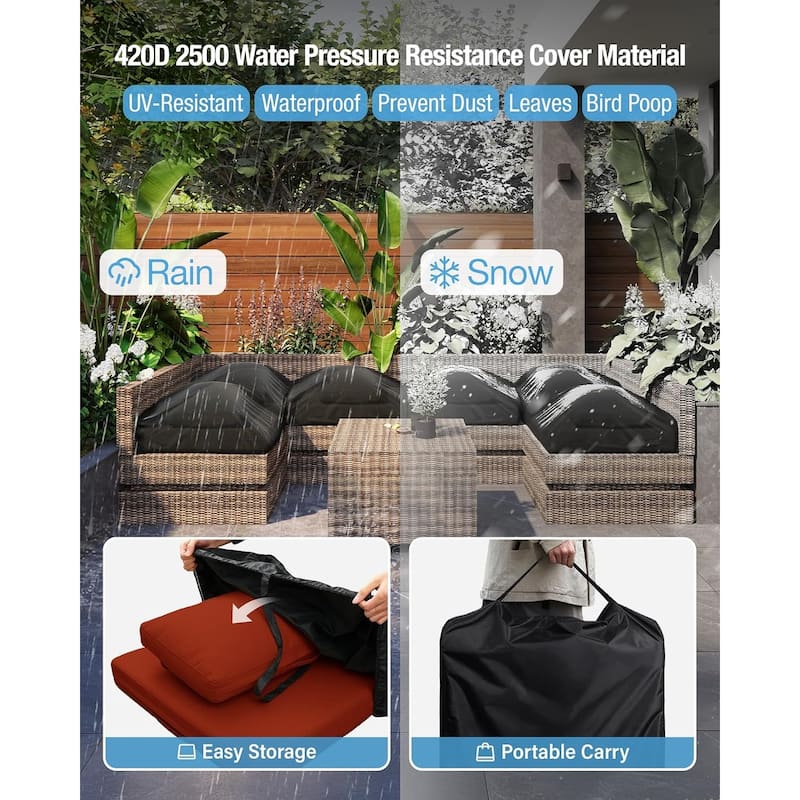 WINSOON 14 Piece Outdoor Furniture Replacement Cushions,Patio Seat Cushions