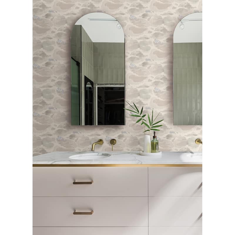 NuWallpaper Water Lily Cream Peel and Stick Wallpaper