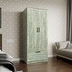 preview thumbnail 4 of 15, High Family Wardrobe with 2 Doors(Natural and White without Drawers) Grey