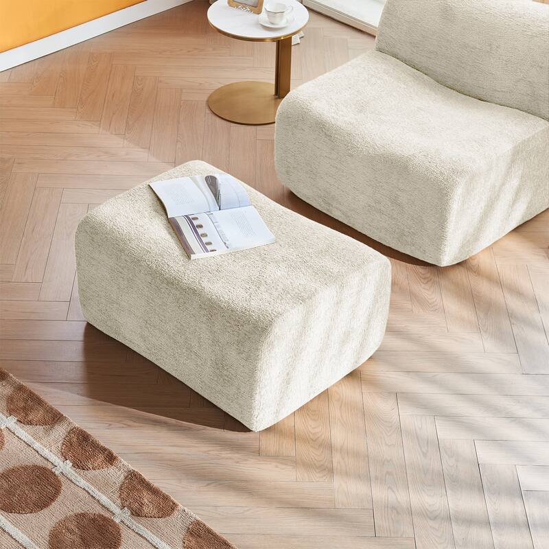 Comfortable and Space-Saving Single Foam Compression Sofa Chair with Footrest + Pillow