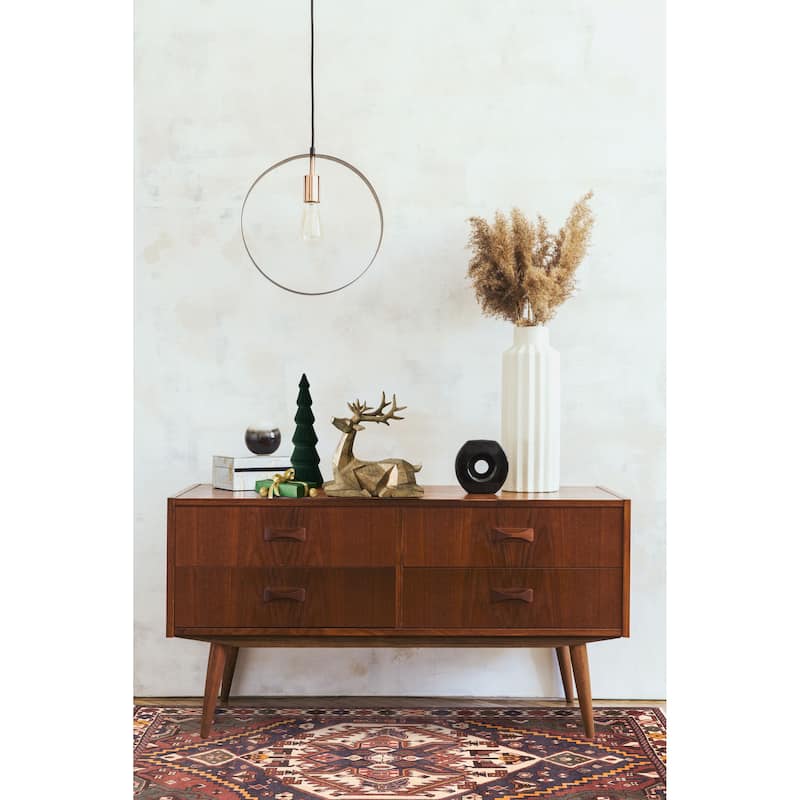 ECARPETGALLERY Hand-knotted Kayseri Vintage Dark Navy Wool Rug - 5'1 x 6'8