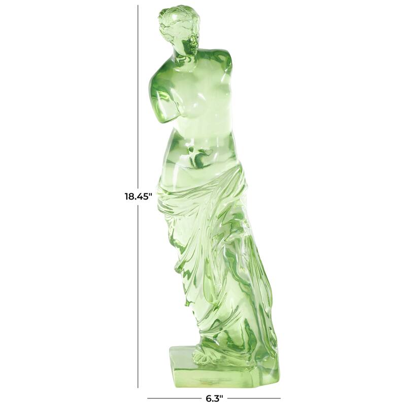 Light Blue, Orange or Green Resin Tinted Woman Decorative Sculpture