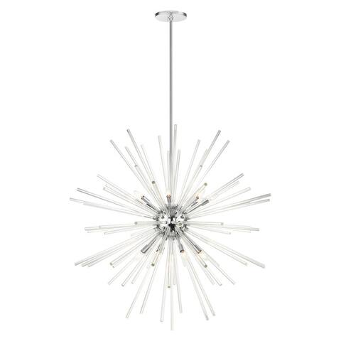 16 Lt Polished Chrome Foyer Pendant Chandelier