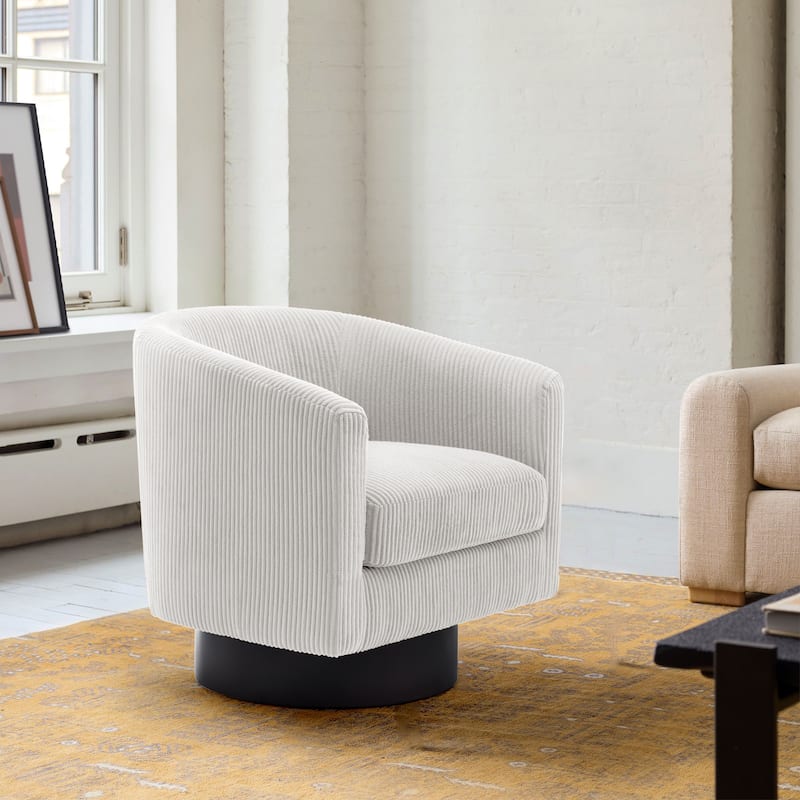 Modern 360° Swivel Corduroy Accent Chair Barrel Armchair