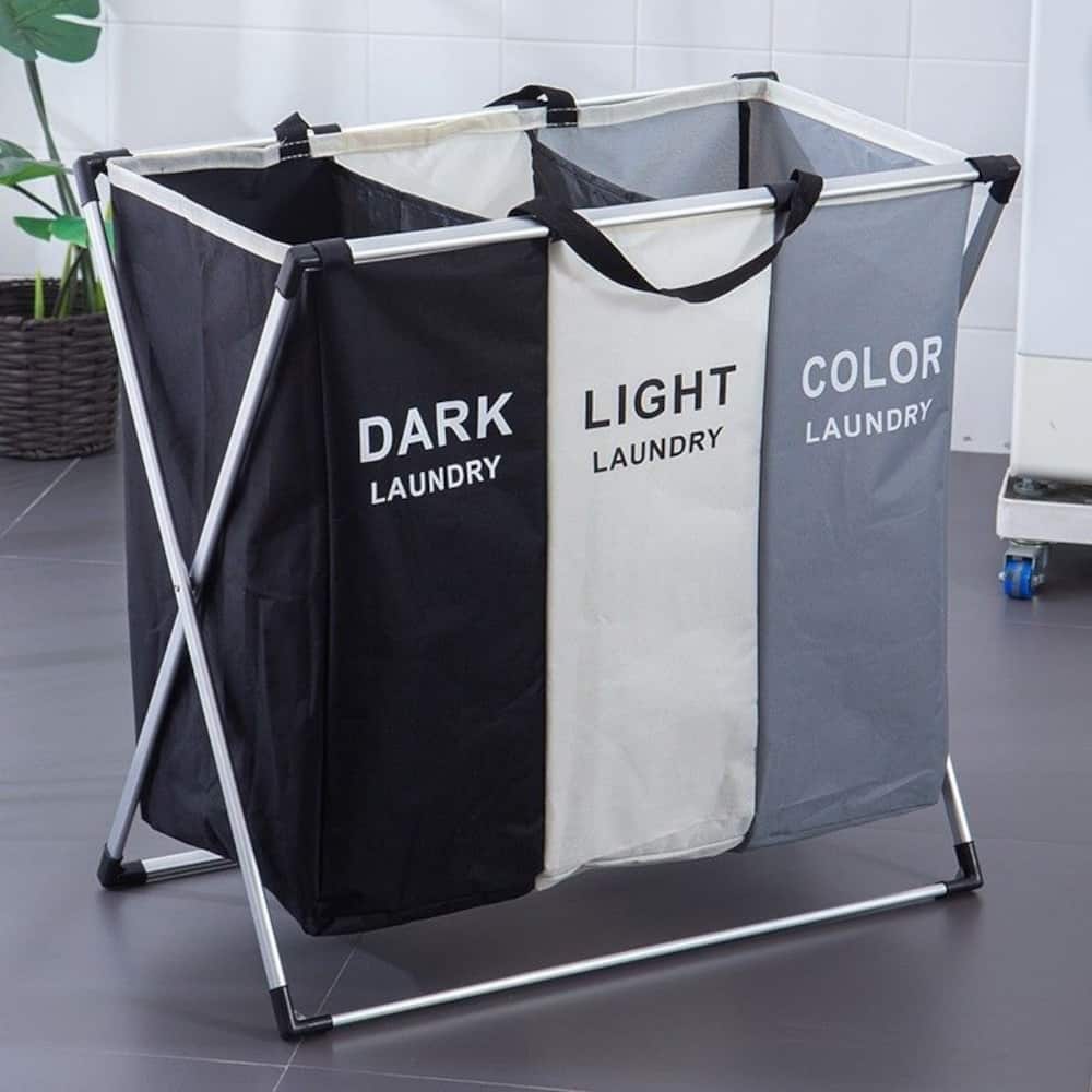 ColourTreeUSA Heavy Duty 3 Bag Collapsible Removable Laundry Sorter Organizer Hamper