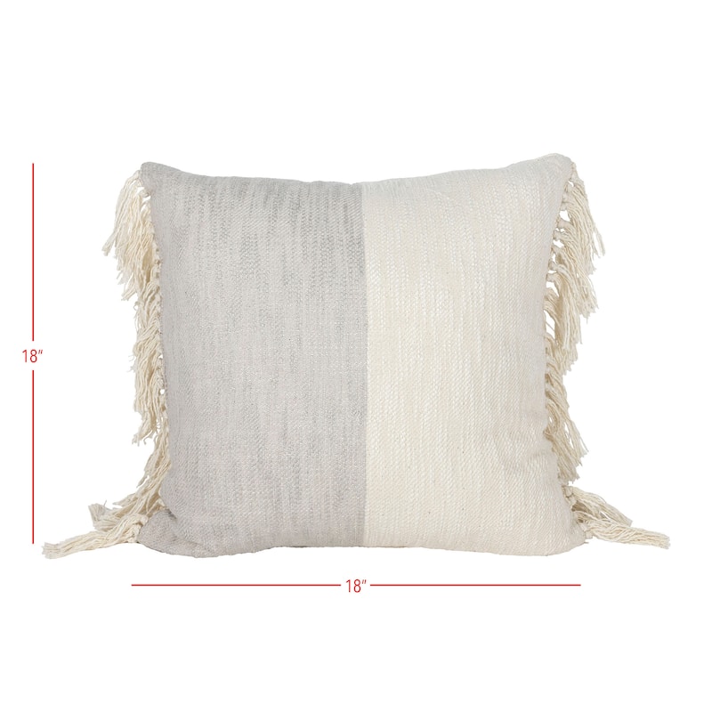 Foreside Home & Garden 18X18" Color Block Pillow Gray With Poly Fill