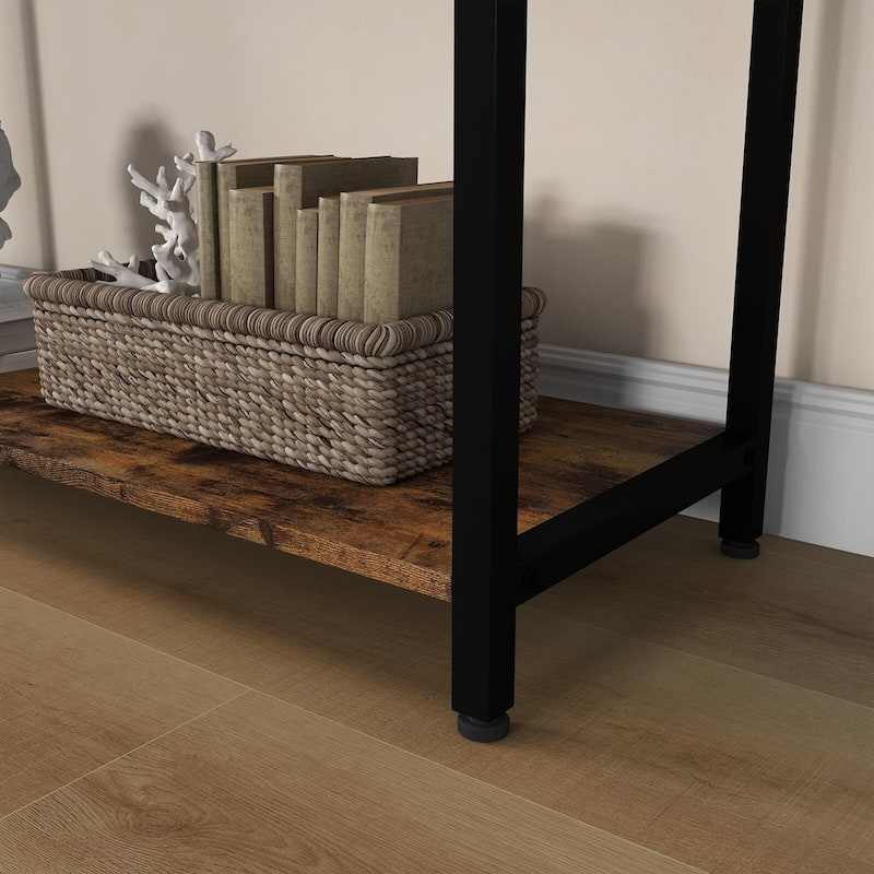 1 Modern Farmhouse Rattan Entryway Storage Shelf-Two Drawers