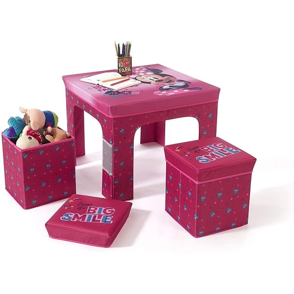 Disney Minnie Mouse 3 Piece Collapsible Set with Storage Table and 2