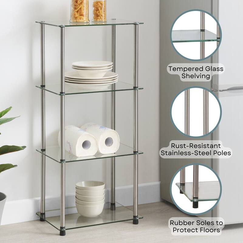 Convenience Concepts Designs2Go Classic Glass 4 Tier Tower