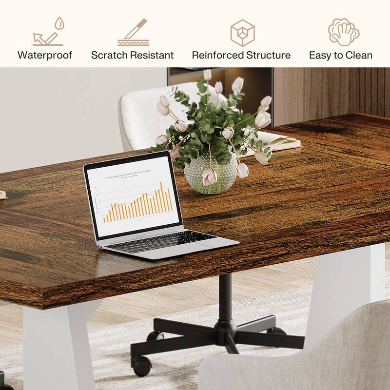 Wood Conference Table Oka Rectangular Office Meeting Room Desk