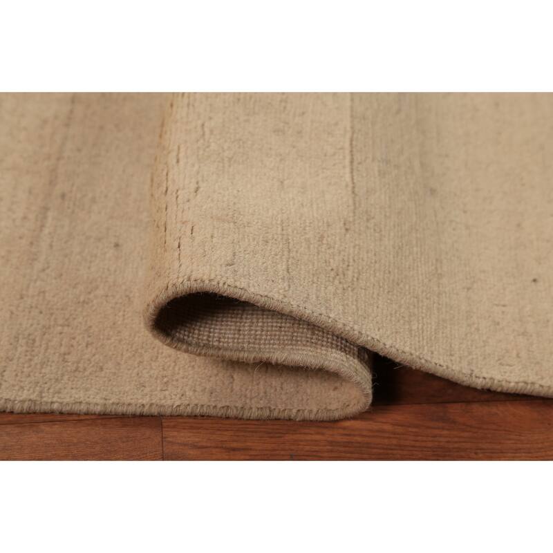 Solid Gabbeh Oriental Foyer Rug Hand-Knotted Wool Carpet - 2'0"x 2'11"