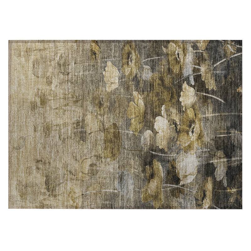 Machine Washable Indoor/ Outdoor Chantille Modern Floral Rug
