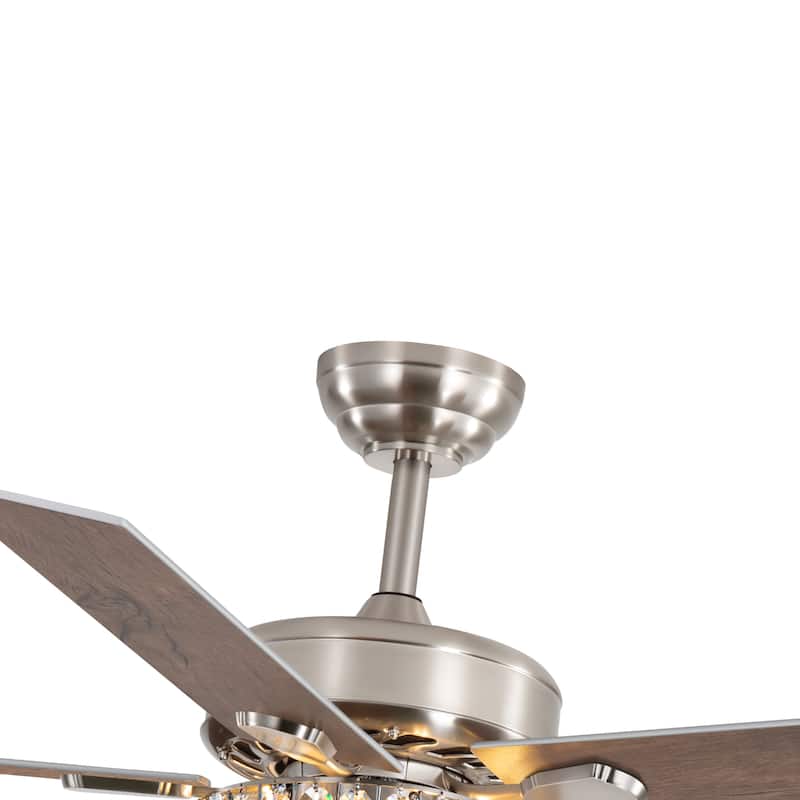 52" Modern 5-Blade Chandelier Ceiling Fan with Light and Remote