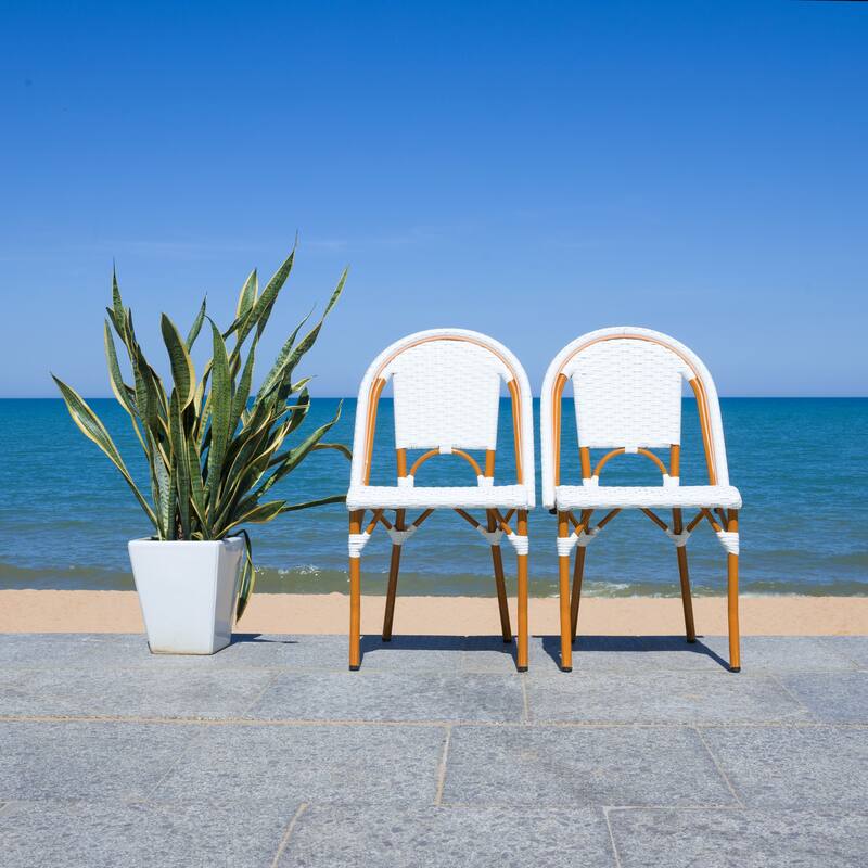 SAFAVIEH Emiliana Outdoor Side Chair Set of 2 (Fully Assembled) - 20Wx35Dx22H