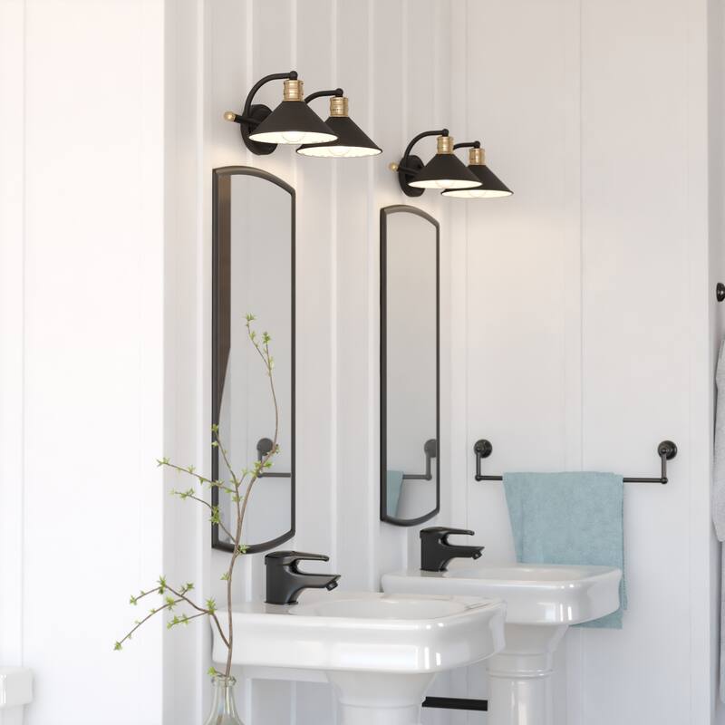 Akron 2 Light Farmhouse Barn Bathroom Vanity Fixture