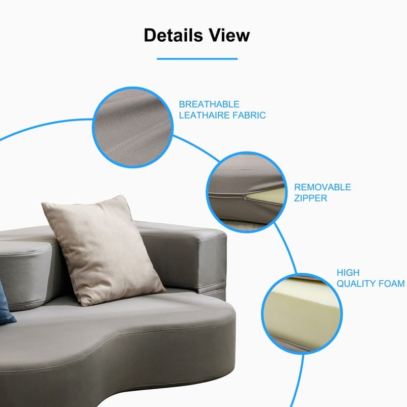 Mixoy Convertible Futon Sofa Bed, Foldable, Foam Folding Mattress Sleeper, Cloth Fabrics Floor Couch Lounge Sleeper Bed