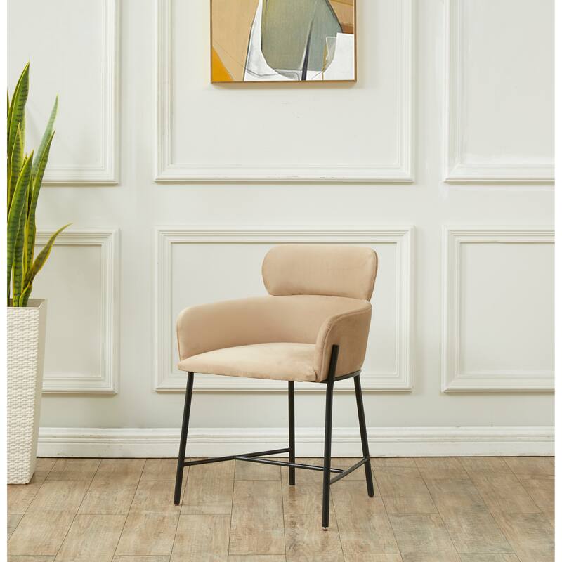 SAFAVIEH Couture Zuhal Dining Chair (Fully Assembled) - 21.9" W x 20.7" L x 30.1" H - 22Wx21Dx30H - Light Brown/Black