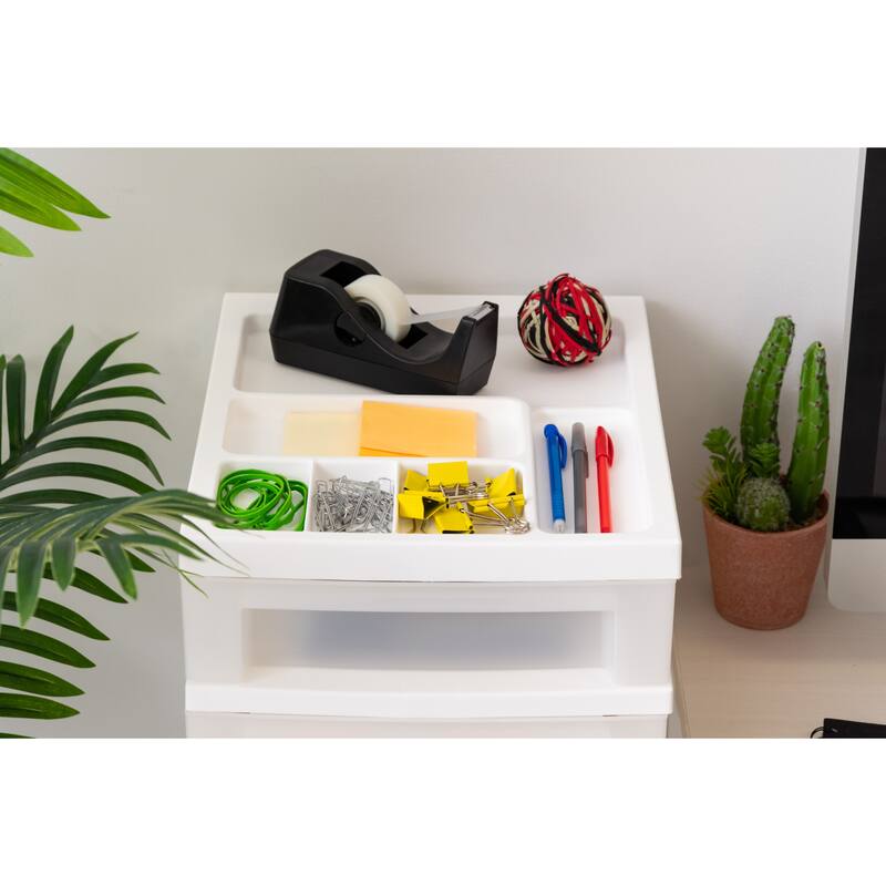 6-Drawer Storage Cart White/Pearl
