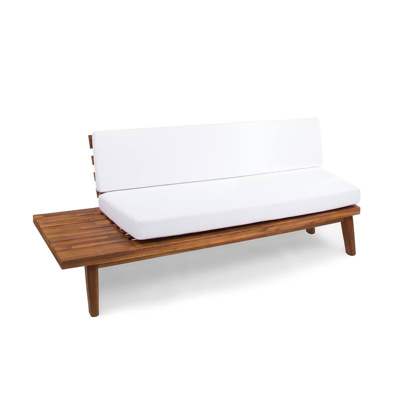 Roomfitters 2-Seater Sofa Left/Right Side with Acacia Wood Frame and Cushions