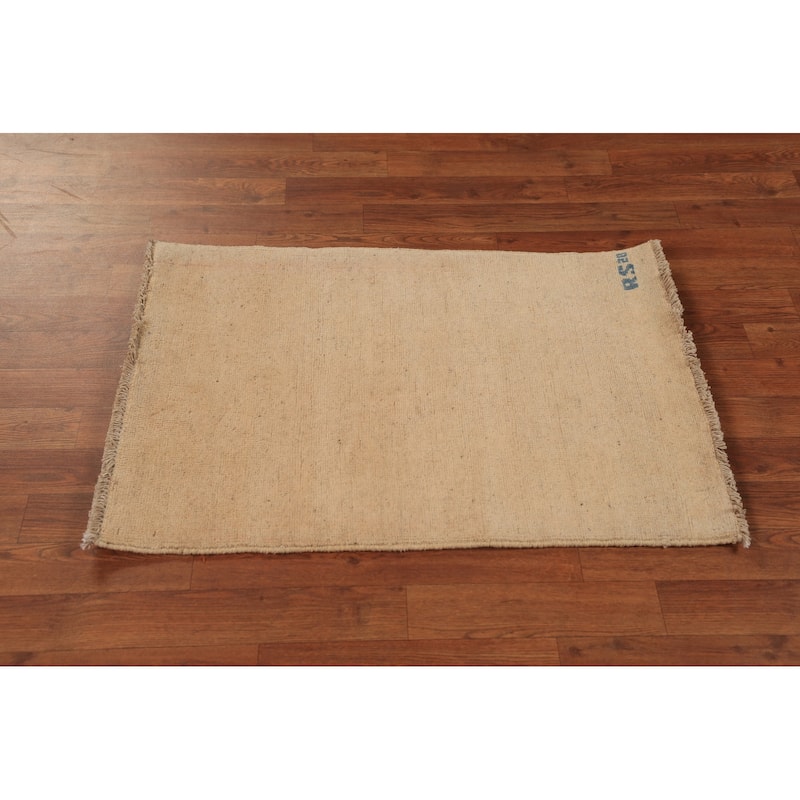 Gabbeh Oriental Foyer Rug Hand-Knotted Wool Carpet - 2'1"x 3'0"