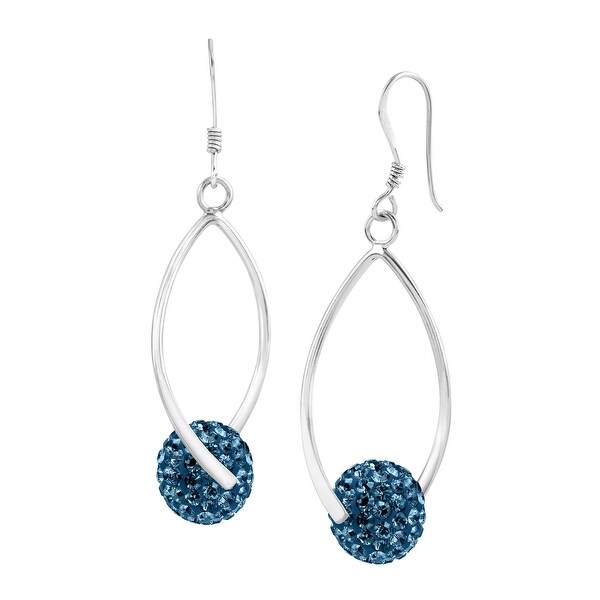 Crystaluxe Twisted Ball Drop Earrings With Swarovski Crystals Crystaluxe Twisted Ball Drop Earrings With Swarovski Crystals In Sterling Silver