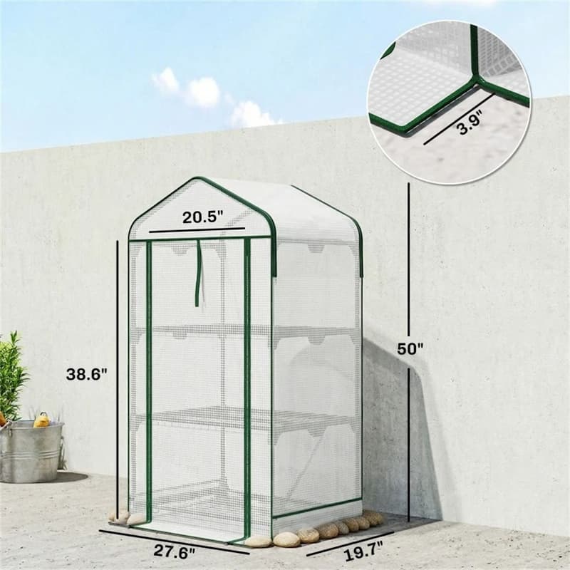 Mini Greenhouse, Plant Rack - white
