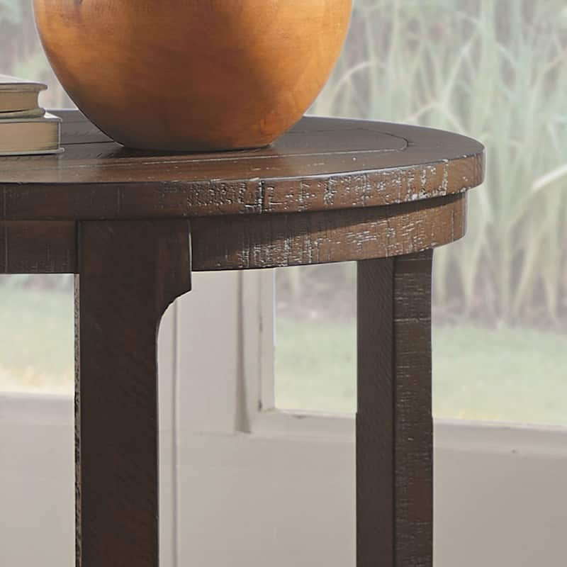 24 inch 2PCS Curved Traditional Round Circle Wooden Coffee Table Set