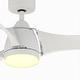 preview thumbnail 5 of 17, Fanimation Klear 56 inch Indoor/Outdoor Smart Ceiling Fan with LED CCT Select Light Kit and Remote - Matte White