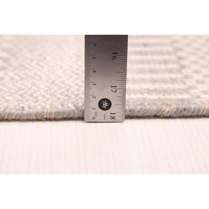 ECARPETGALLERY Hand-knotted Finest Silk Shadow Light Grey Silk, Wool Rug - 2'6 x 7'11