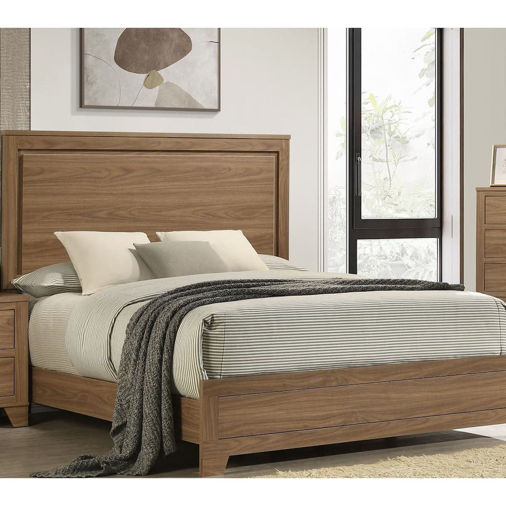 Transitional Walnut Finish Bed 1pc