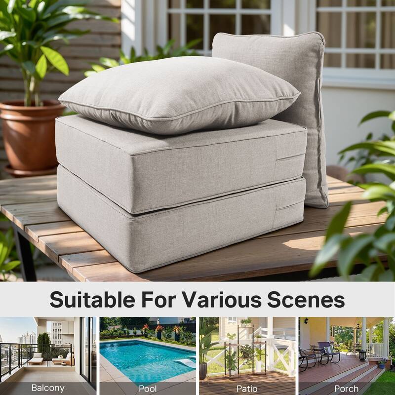 22" W x 24" D x 6" T Outdoor Lounge Chair Replacement Cushion Set Water and Fade Resistant