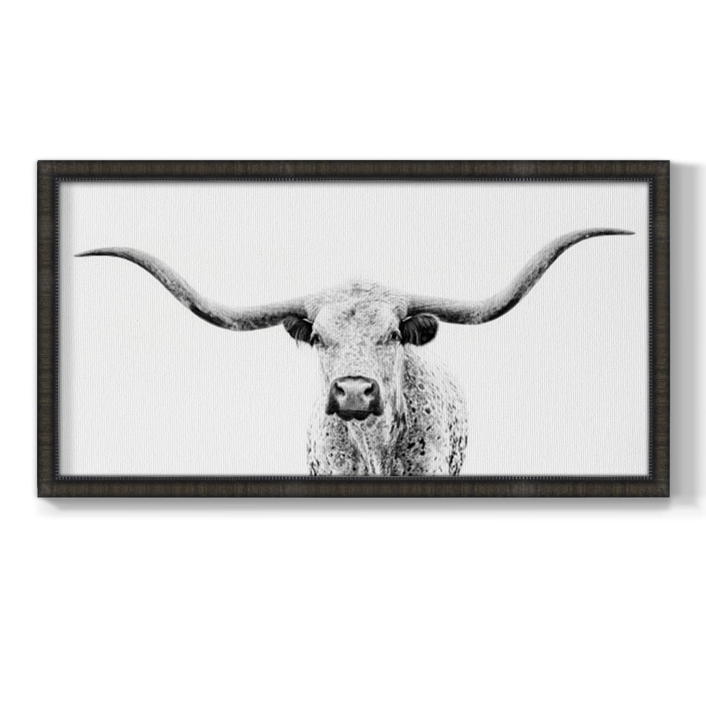 Longhorn Gaze Premium Framed Canvas- Ready to Hang