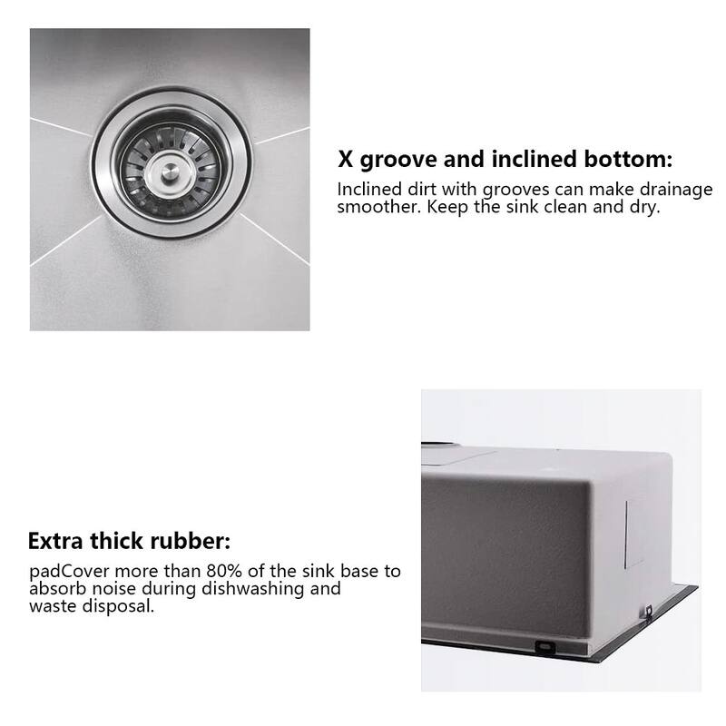 27" x 18" Stainless Steel Single Bowl Undermount Kitchen Sink with Grid and Strainer - 27 x 18