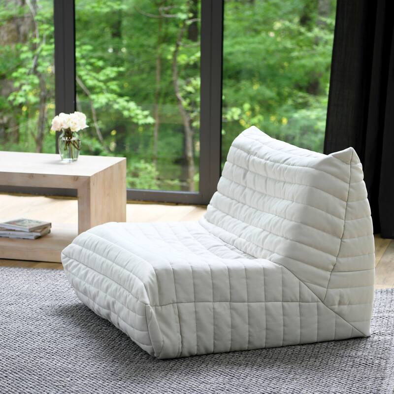 Premium Up-Cycled Memory Foam Chair, Ergonomic Design with Quilted Removable Cover, 70's Bean Bag Chair Alternative