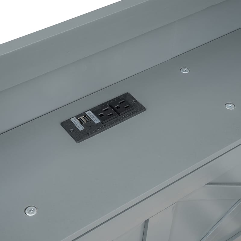 Full Size Wooden Bed with Storage Headboard, Extendable with Twin Trundle and Drawers, Gray