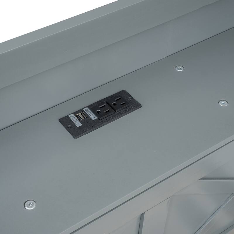 Space-Saving Twin/Full Extendable Bed with Trundle, Storage Headboard with Outlets, and Three Drawers
