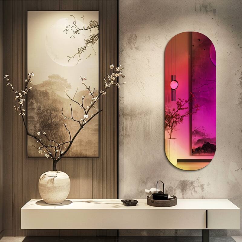Aesthetic Thicken Rainbow Wall Mirror w/Iridescent Effect for Home Decor