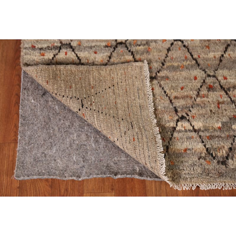 All-Over Trellis Moroccan Oriental Rug Handmade Wool Carpet - 4'3" x 5'8"