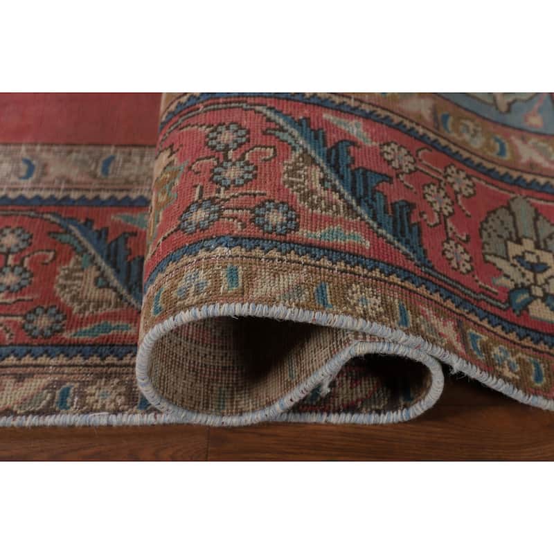 Distressed Tabriz Persian Vintage Rug Handmade Wool Carpet - 8'2" x 11'3"