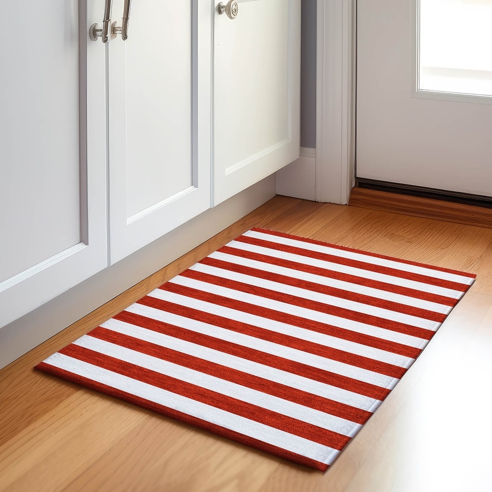 Premium Washable Super Soft Cabana Stripe Mayfield Rug