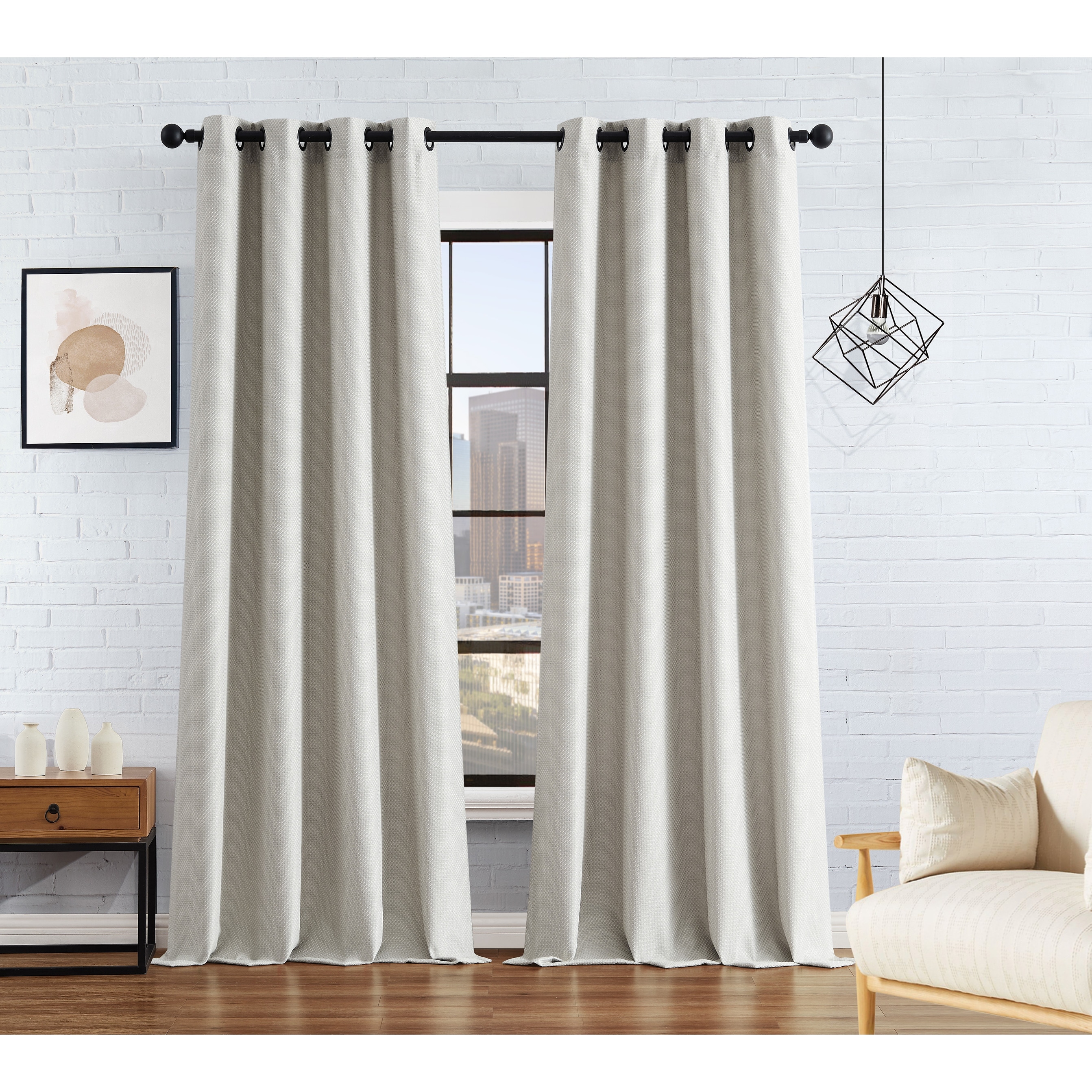 KAS Room 84-Inch Bespoke Rod Pocket Back-Tab Panel in Grey 
