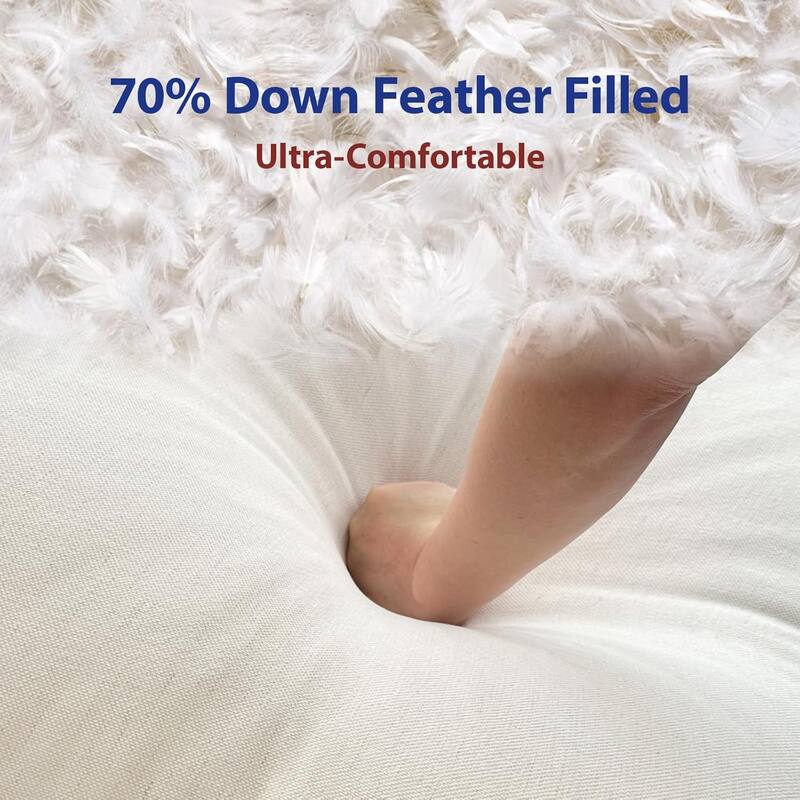 Extra Large Modular Couch White Chenille Sectional Sofa with Deep Seating, 70% Down-Filled Sofa Cushions, Removable Sofa Cover