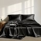 preview thumbnail 1 of 77, Madison Park Essentials Satin Luxury 6 PC Sheet Set Cal King - Black