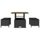 preview thumbnail 19 of 39, vidaXL 3/4 Piece Garden Dining Set with Cushions Black Poly Rattan Acacia